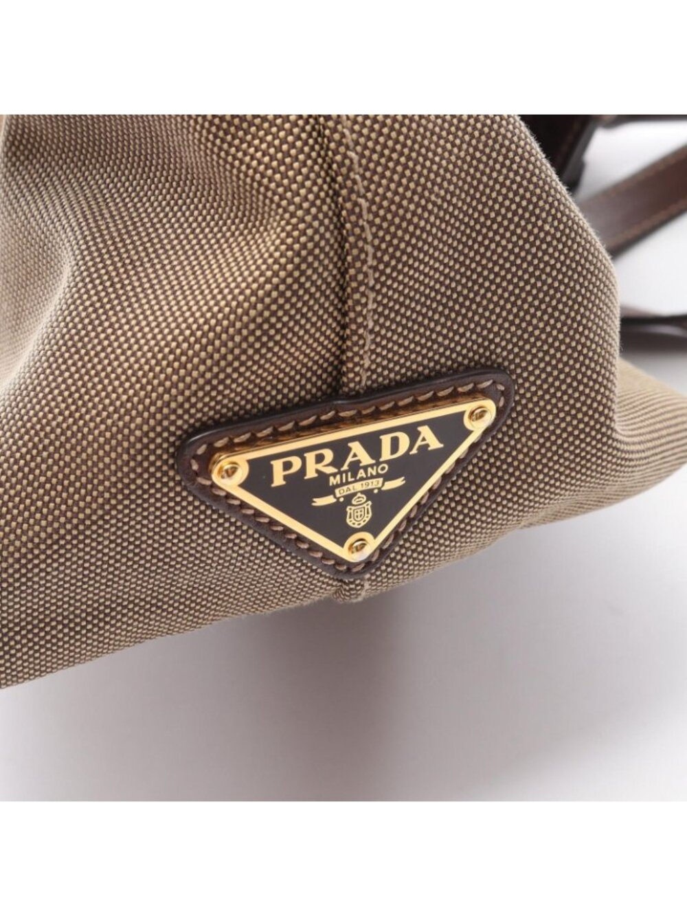 ★SOLD★ Prada Handbag Logo Jacquard 2-Way Beige Brown - Picture 5 of 8